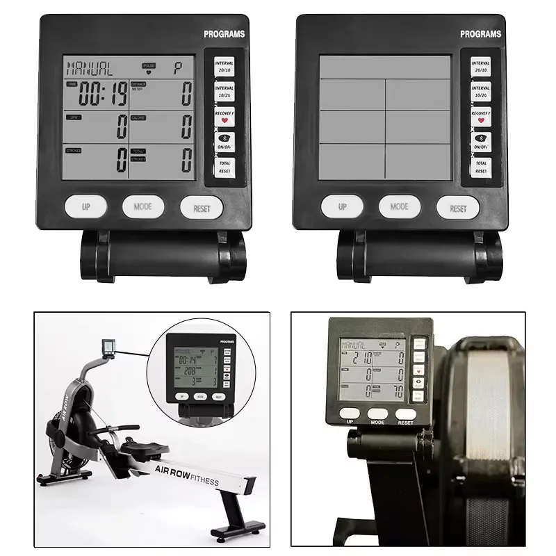 Home Rowing Machine with 2.4G Heart Rate Monitor Bluetooth APP Speedometer Counter Durable Fitness Training Equipment