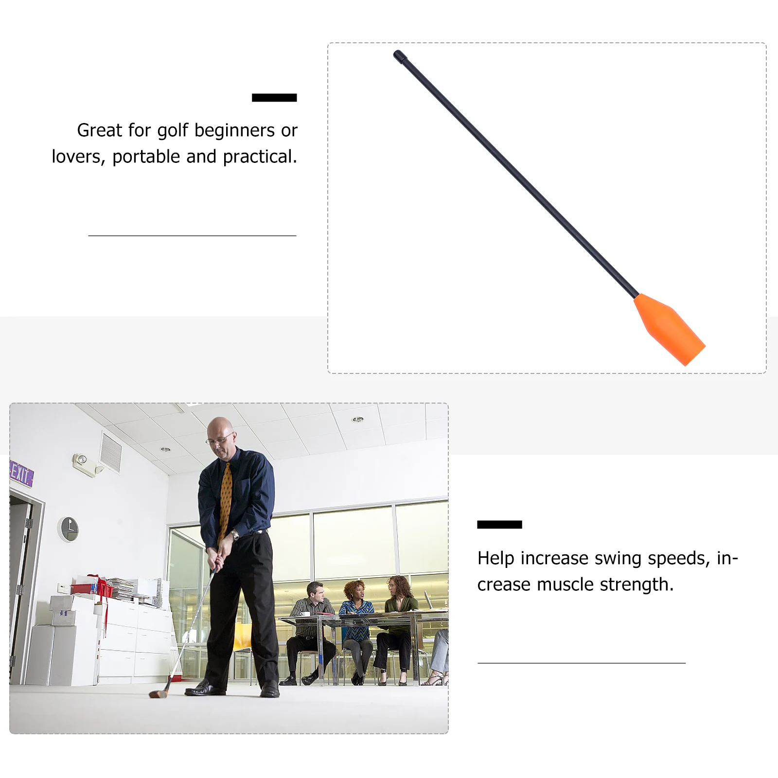 

1pc Swing Training Bar For Golf Muscle Strength Portable Practice Stick Warm-Up Rod Swing Gesture Correcting Tool