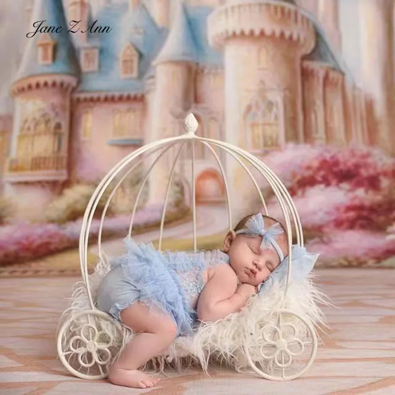 Newborn photography clothing lace pleated jumpsuit +headband baby girl photos princesses outfits