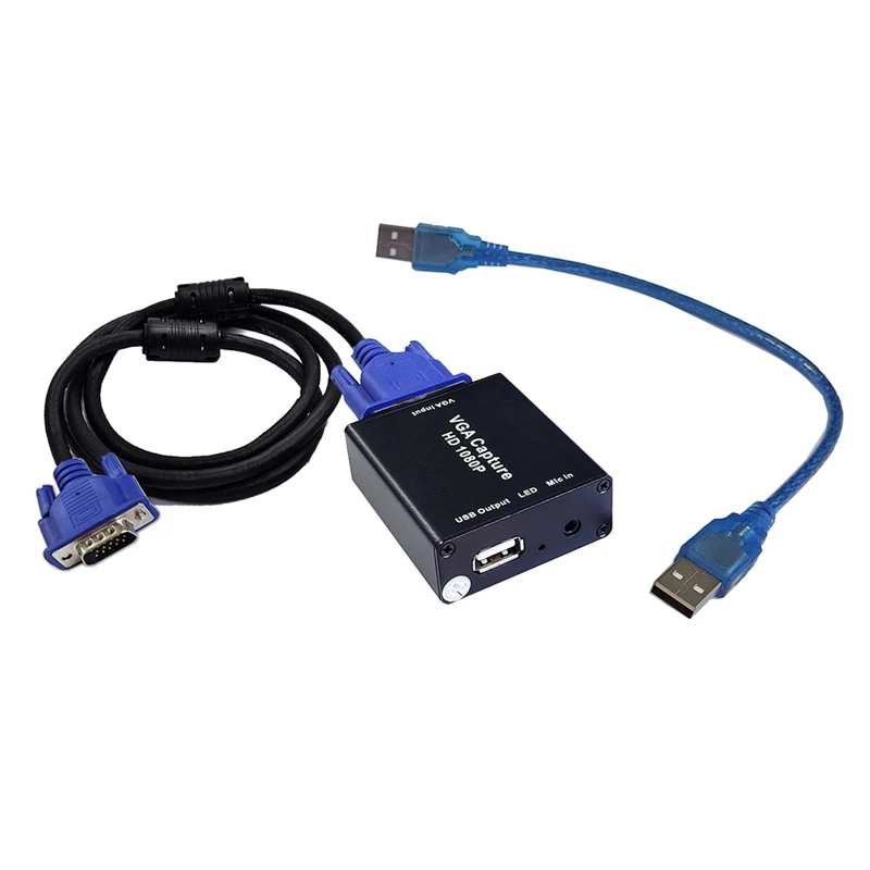 VGA To USB Adapter Converter With Audio And Video Capture Card High-Difinition Picture Quarity VGA Digital Converter