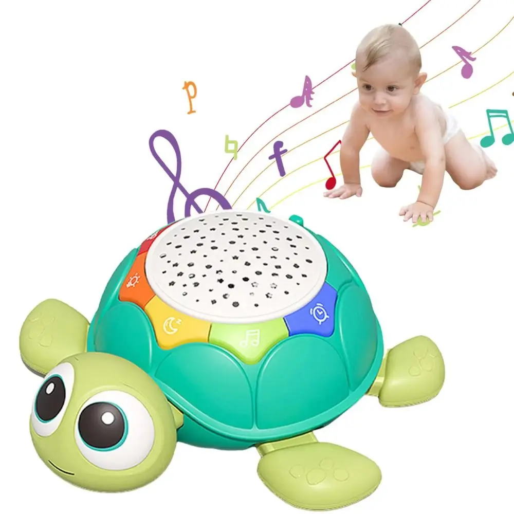 Plástico musical rastejando tartaruga brinquedos simulação interativa starlight tartaruga infantil brinquedos coleção multifuncional