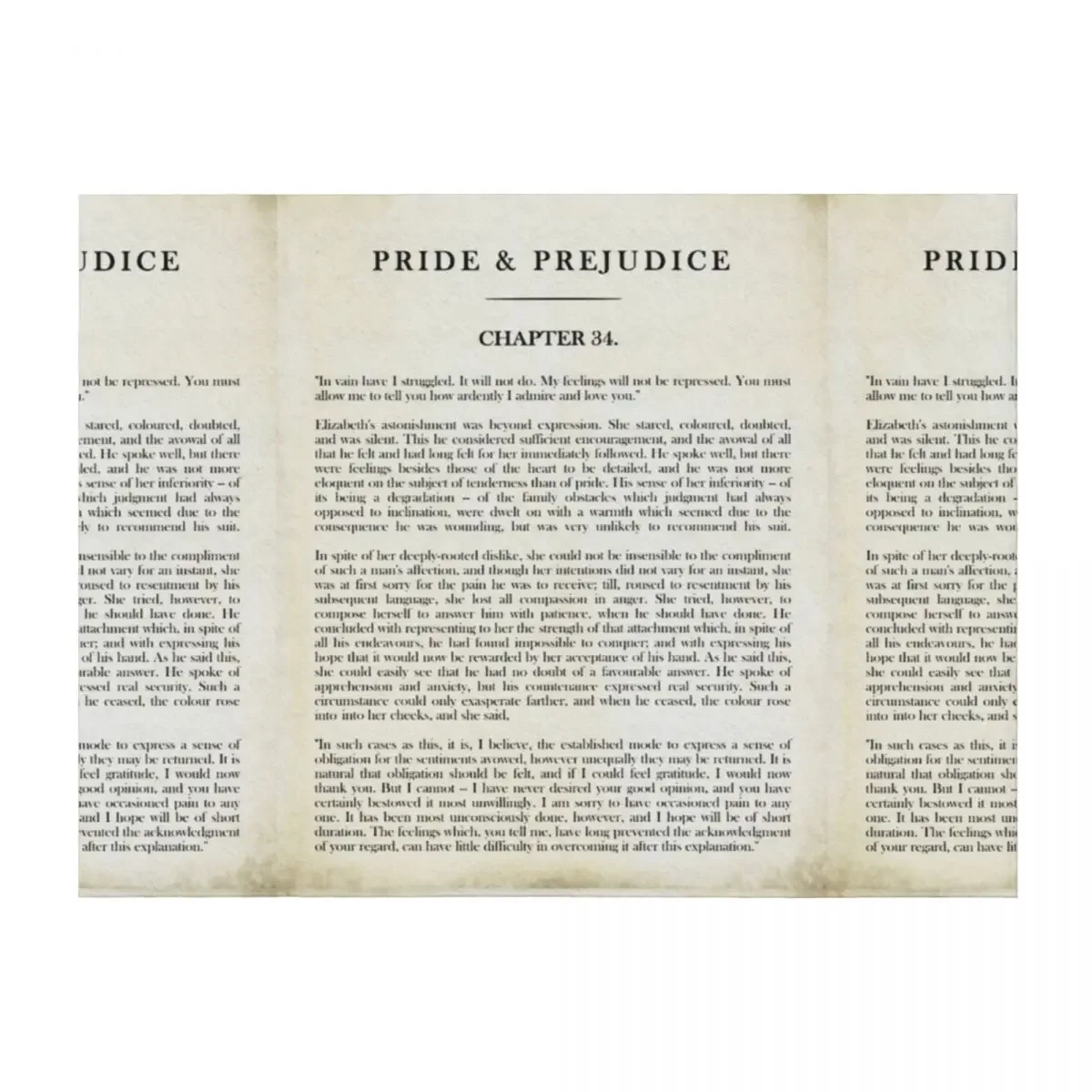 الكبرياء والتحامل من تأليف جين أوستن - السيد دارسي: كيف أتجمد وأحبك. - صفحة الكتاب العتيقة رمي بطانية