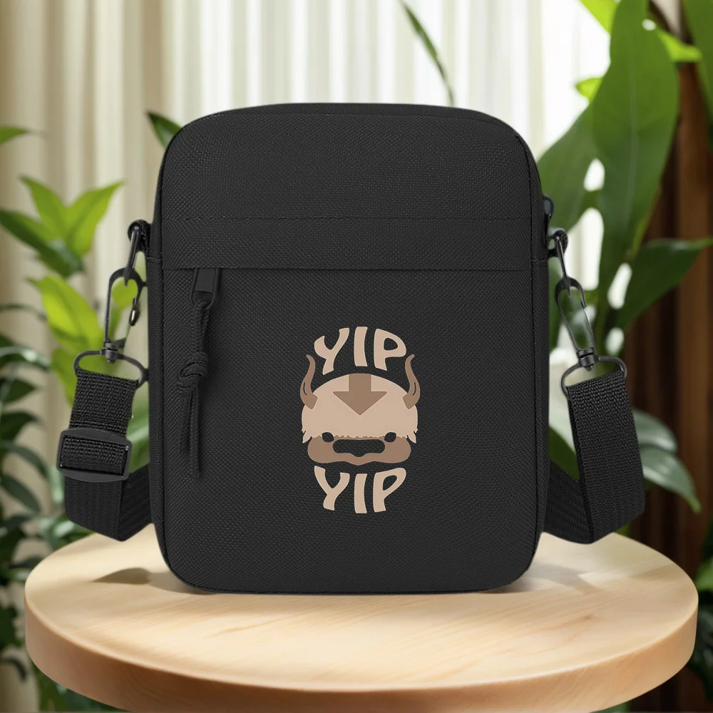 Flying bison with arrow symbols,yip. Men Crossbody Bag Single Shoulder Women Cartoon Anime Film Printing Design Unisex