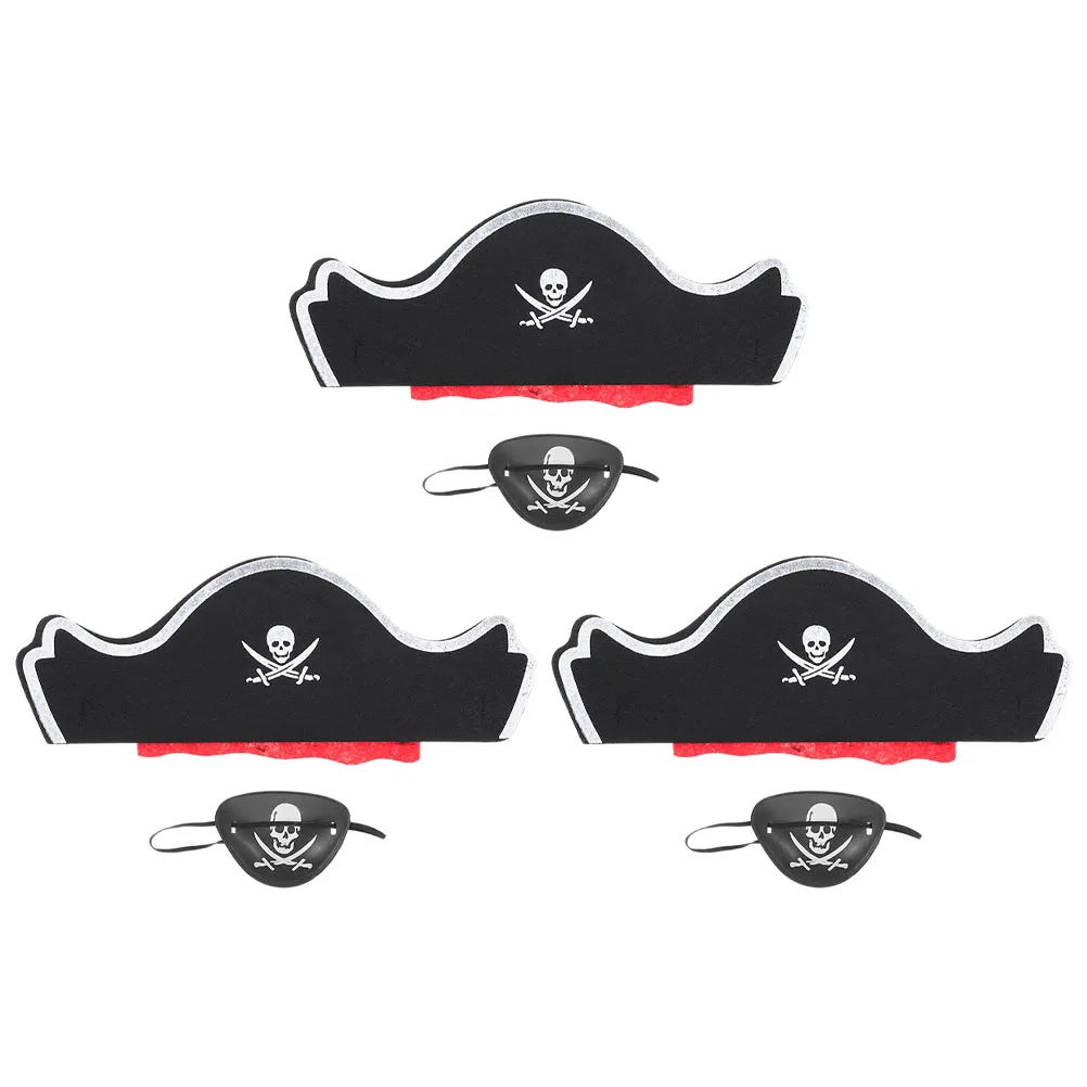 

6pcs Pirate Hat Costume Set Pirate Headwear With Eye Patches Pirate Theme Party Cosplay Dress Up Halloween