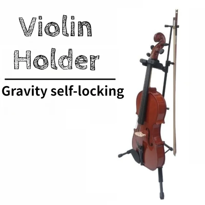 Metal Violin Vertical Stand Stable Self-locking Adjustable Foldable Non-slip Violin Support Musical Instrument Accessories