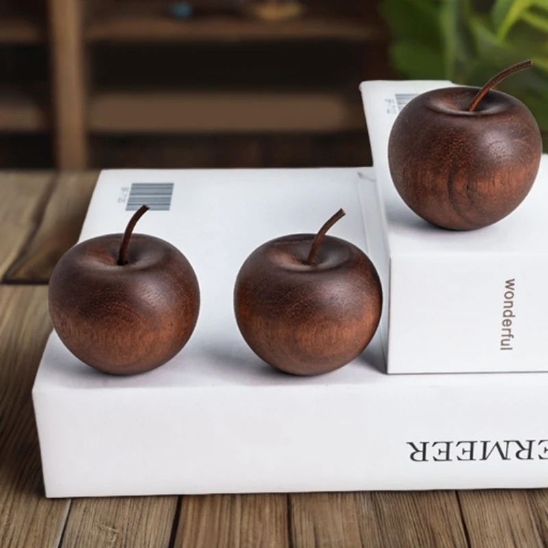 1pc/3pcs Of Wooden Apple Shaped Essential Oil Diffuser Fragrance Diffuser Suitable For Home Bathroom Car Decoration