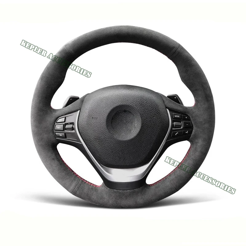 Alcantara Steering Wheel Cover Genuine Leather Red Thread Car Accessoires Specifically For BMW F20 320I X1 X3 X5 X6 3 5 Series