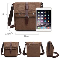 Canvas Men Business Messenger Bags for Men Shoulder Bag Vintage Canvas Crossbody Pack Retro Casual Office Travel Bag 4