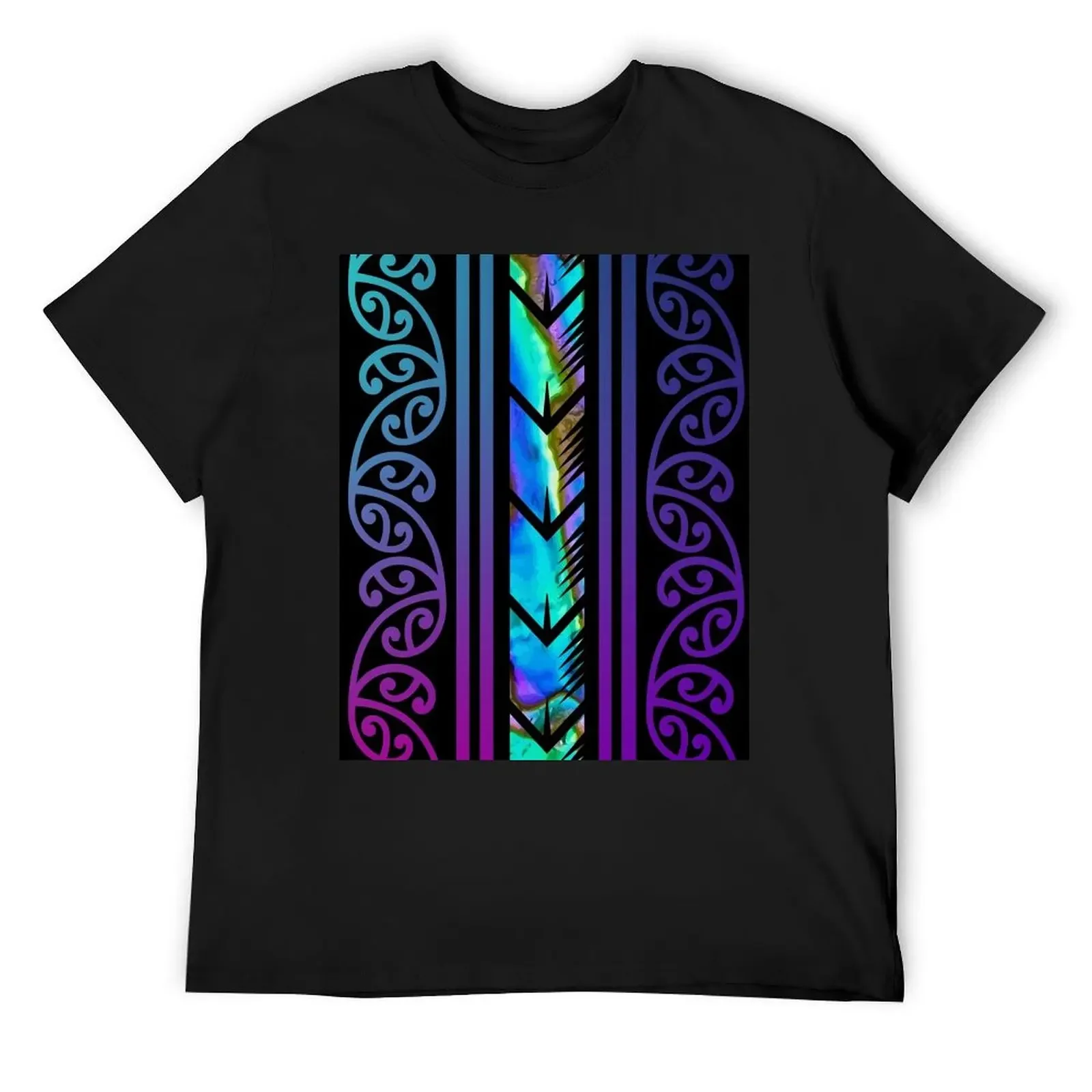 Purple Māori Design with Inlayed Paua Shell // New Zealand T-Shirt summer tops plus size clothes clothing for men