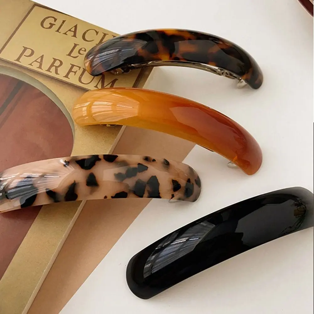 

Fashion Elliptical Leopard Print Hair Clip Arc Geometric Spring Clip Headwear Grab Clip Large Hairpin Girl