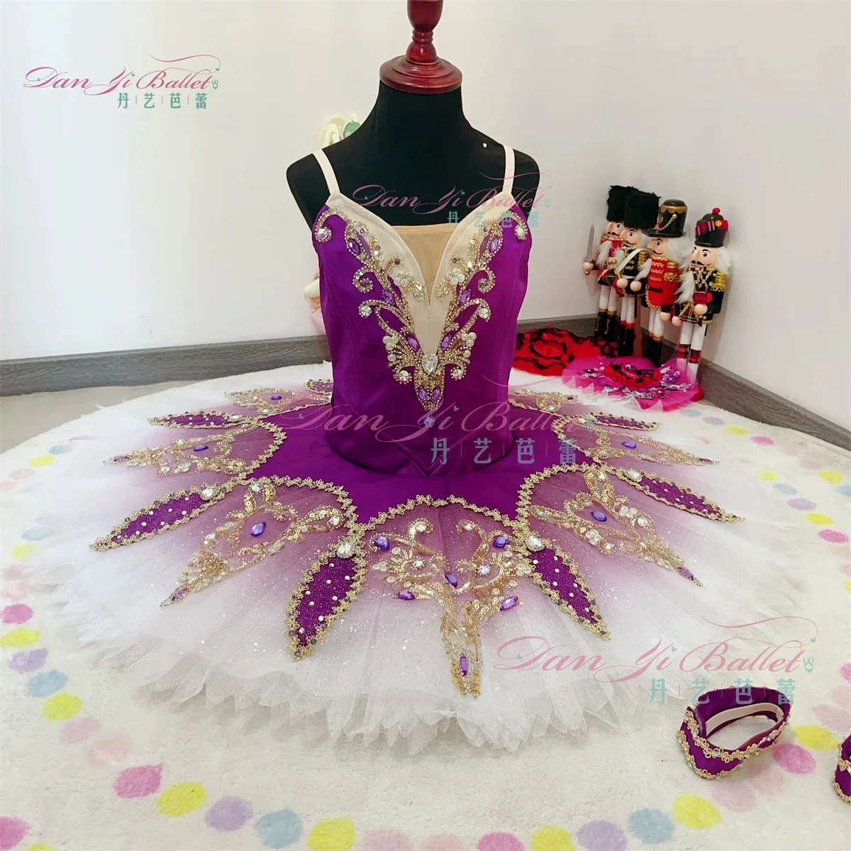 Danyiballet disc skirt ballet tutu dress purple competition performance skirt professional customization