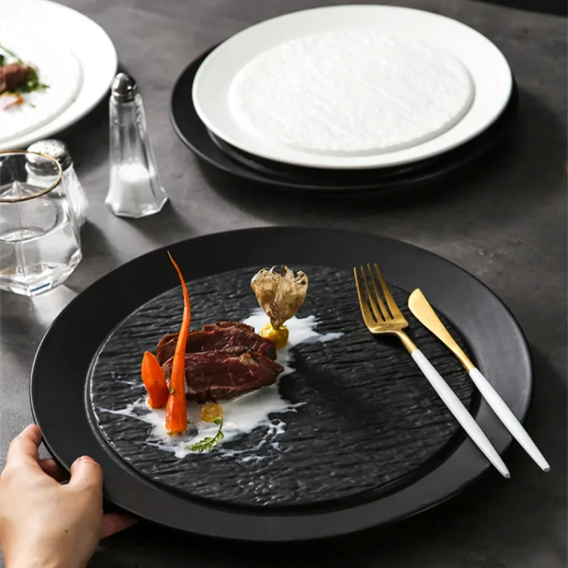 

Round Ceramic Dinner Plate Western Style Steak Plate Pasta Dish Serving Plates Sushi Plates Fruit Dish Salad Bowl Dessert Bowl