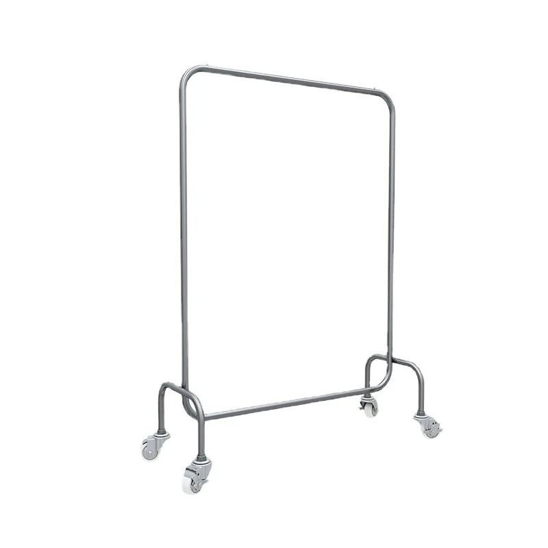 

Light luxury stainless steel floor-to-ceiling hanger, Nordic home bedroom corner coat rack, clothing store with wheels