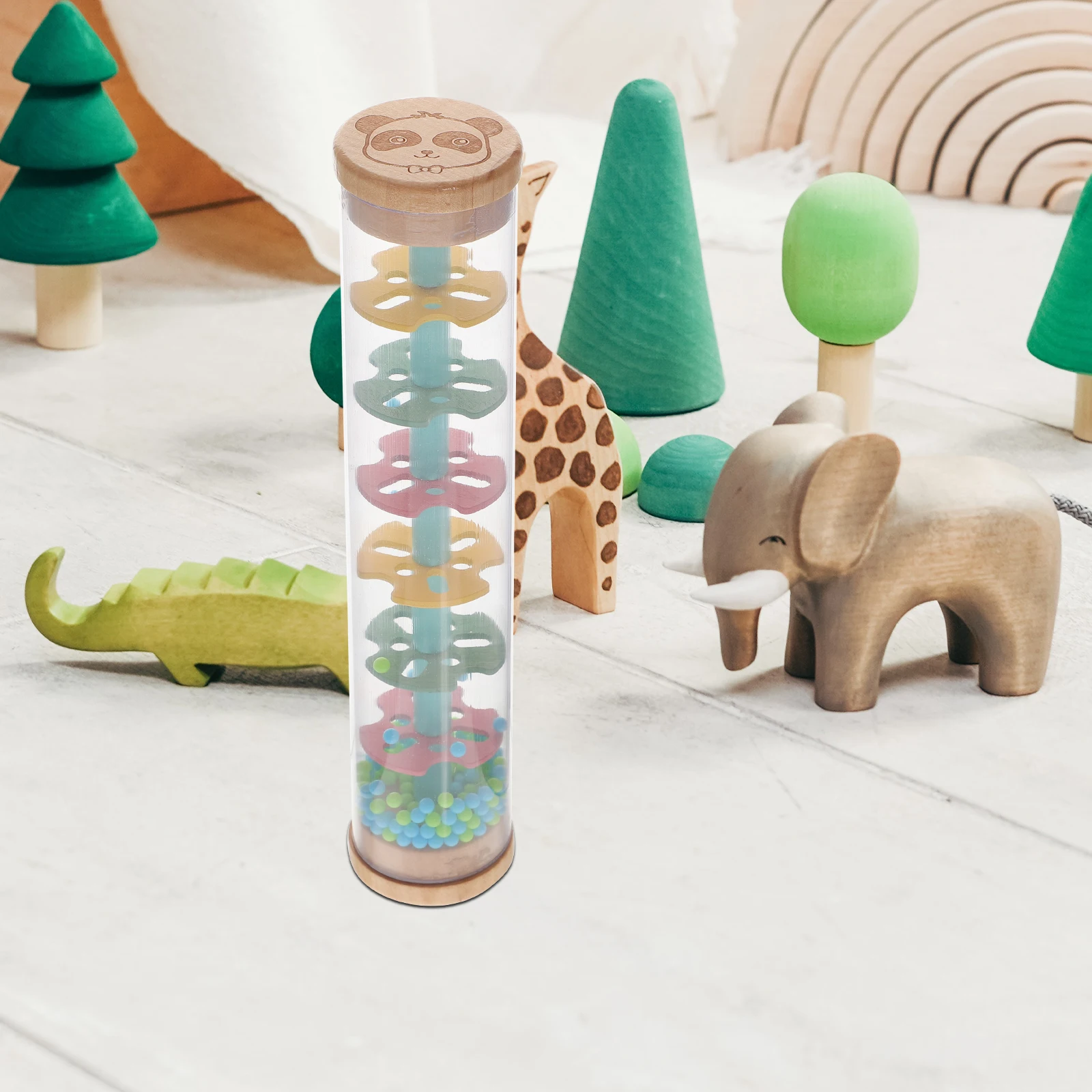 

Rainphone Kids Musical Instruments Sound Toys Early Educational Child Development Music Rainstick Transparent Visual Durability