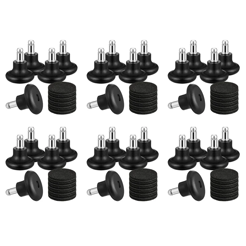 30 Pack Bell Glides For Office Chair Without Wheels, Replacement Rolling Chair Swivel Wheels Fixed Stationary Castors