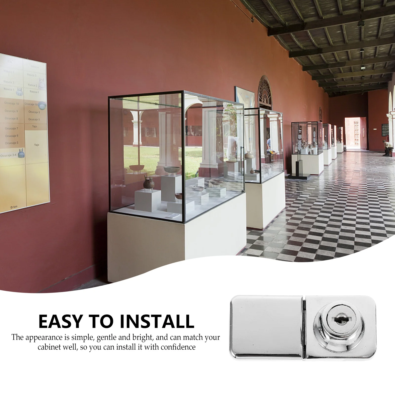 

Zinc Alloy Door Lock Single Glass Cabinet Locker Security Locks for Display Counters Cabinets Anti Theft Long Service Easy