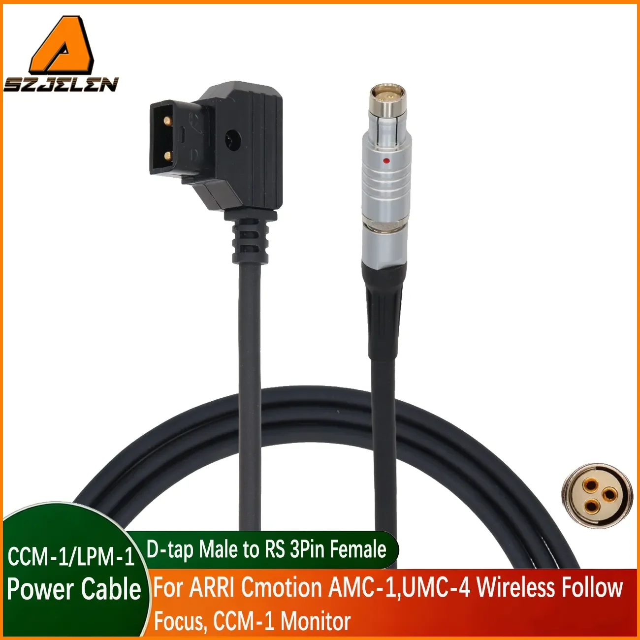 D-tap to RS 3Pin Female Power Cable For ARRI Cmotion AMC-1,UMC-4 Wireless Follow Focus, CCM-1 Monitor Video Transmitter Receiver