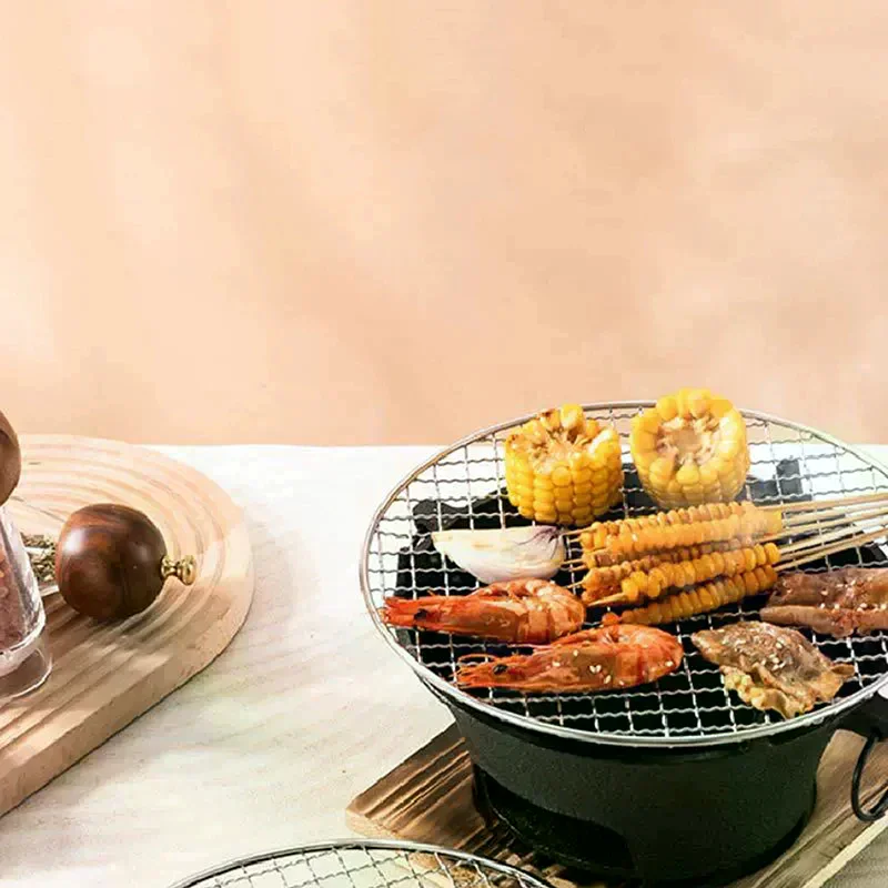 Stainless Steel Circular Barbecue Net High Temperature Resistance Barbecue Net Outdoor Camping Grill Tea Boiling Accessories