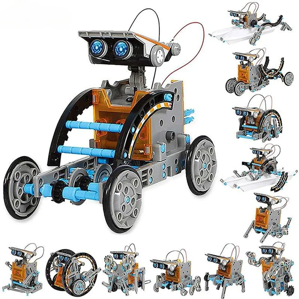 13 in 1 Solar Powered Robot Science Kit DIY Building Blocks Educational Toy for Kids
