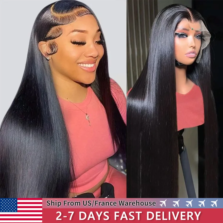 34 36Inch Bone Straight Lace Front Wigs Human Hair 13x4 13x6 Lace Front Human Hair Wigs 4x4 Lace Closure Wig For Women Bling