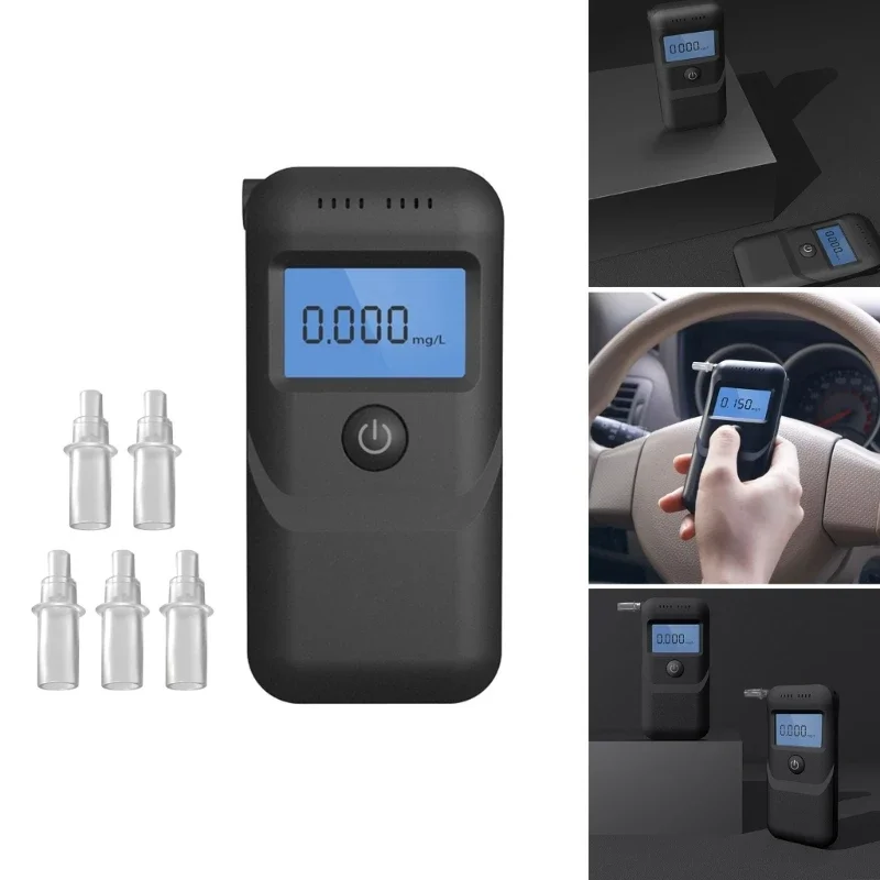 KMIND Digital Alcohol Tester Alcohol Detector USB Rechargeable Breathalyzer Highly Sensitive Sensor Blowing Tester