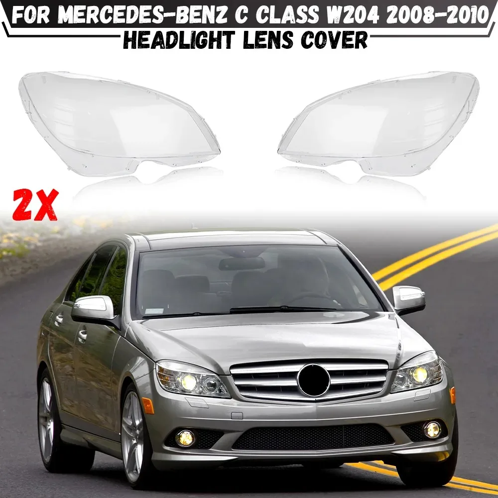 

Пара передних фар, прозрачный корпус для Mercedes-Benz W204 C180 C200 C220 C280 C300 2007-2010, крышка фары