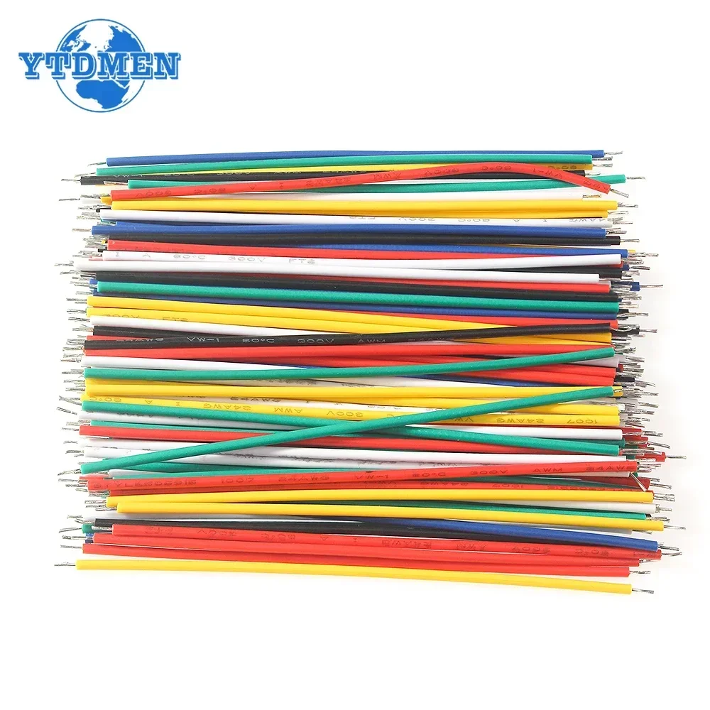 120 Uds. Cable de soldadura PCB de placa de pruebas estañada de 6 colores 24AWG / 26AWG Cable de puente Kit DIY cables electrónicos de alta calidad