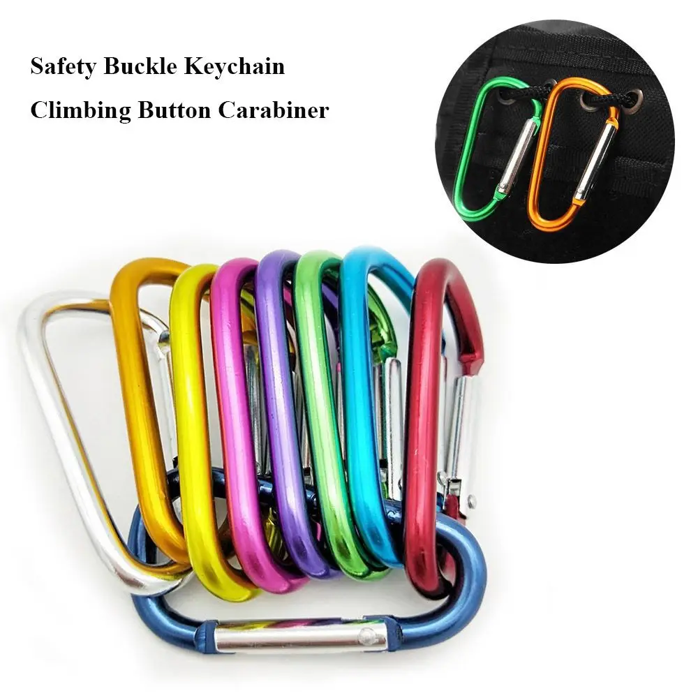 1/5/10Pcs Outdoor Sports Equipment Safety Camping Hiking Hook Buckle Keychain Alloy Carabiner Climbing Button