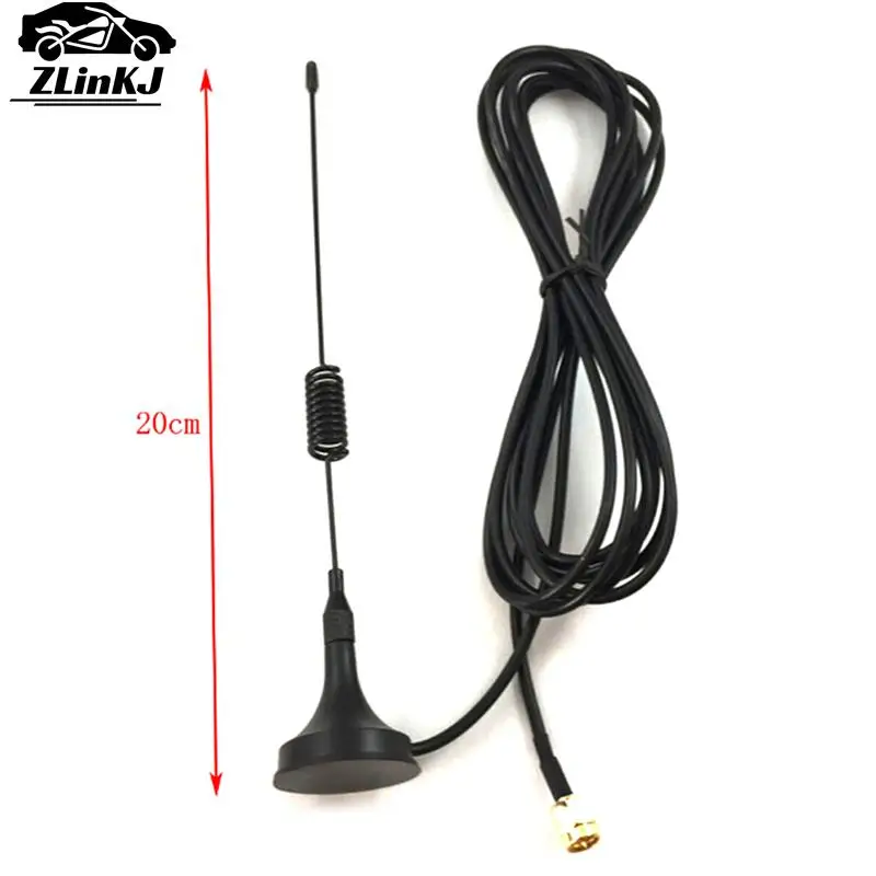 Black GSM GPRS Small Suction Cup Antenna 900-1800 Mhz 3dbi Magnetic Base 1M RG174 Cable SMA Male Plug Magnet Seat 3cm