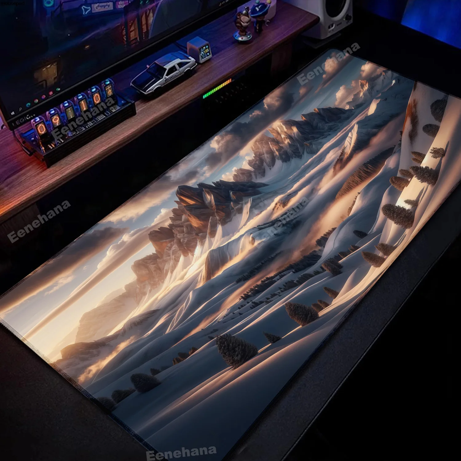 

Коврик для мыши Snowy Mountain Aurora Коврик для мыши Игровой ПК Геймер Коврик Аниме Настольные аксессуары Коврики для мыши Playmat 900X400 Расширенный коврик