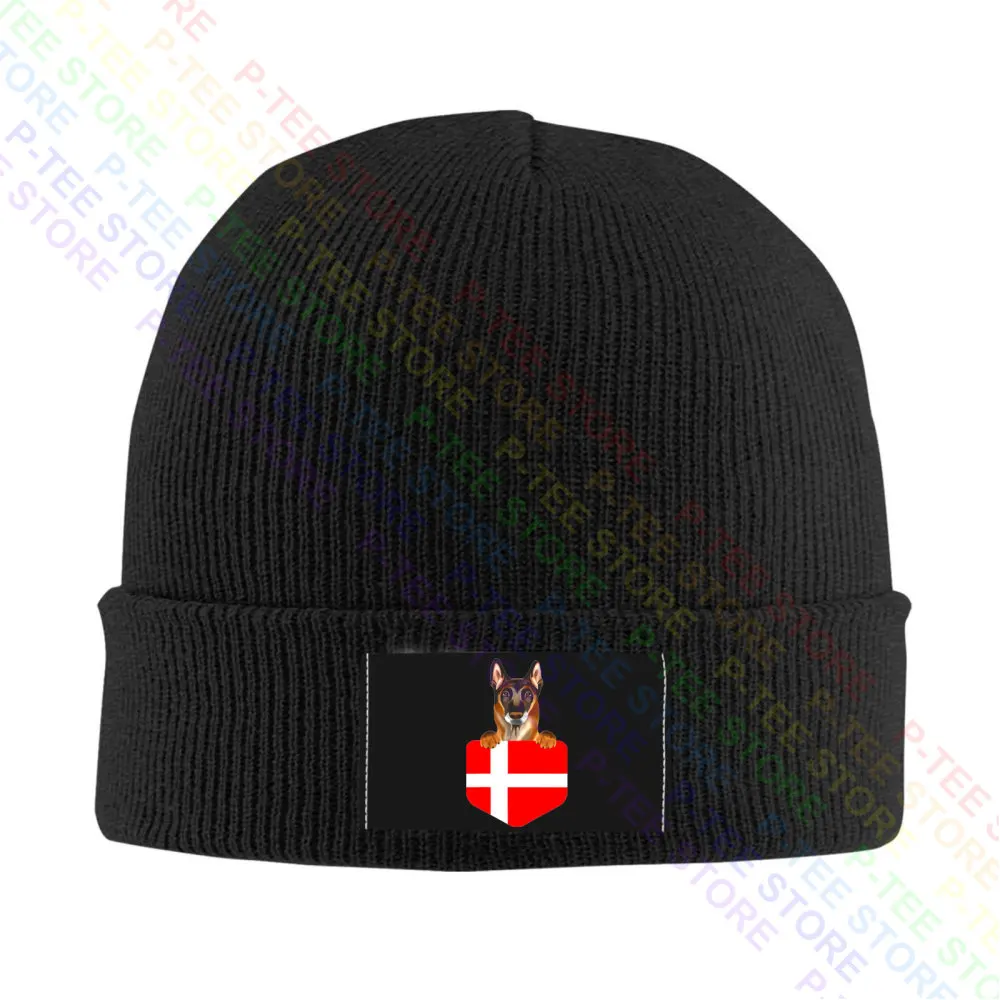 Denmark Flag Belgian Malinoi Dog In Pocket Baseball Cap Snapback Caps Knitted Bucket Hat