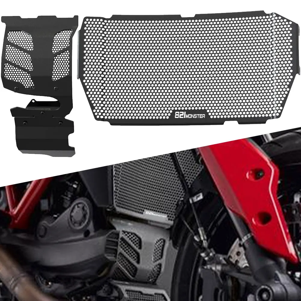 Motorcycle Radiator Grille Cover For Ducati Monster 821Stealth 2019-2020 821Dark 2016 821Stripe 2016-2017 Engine Guard Protector