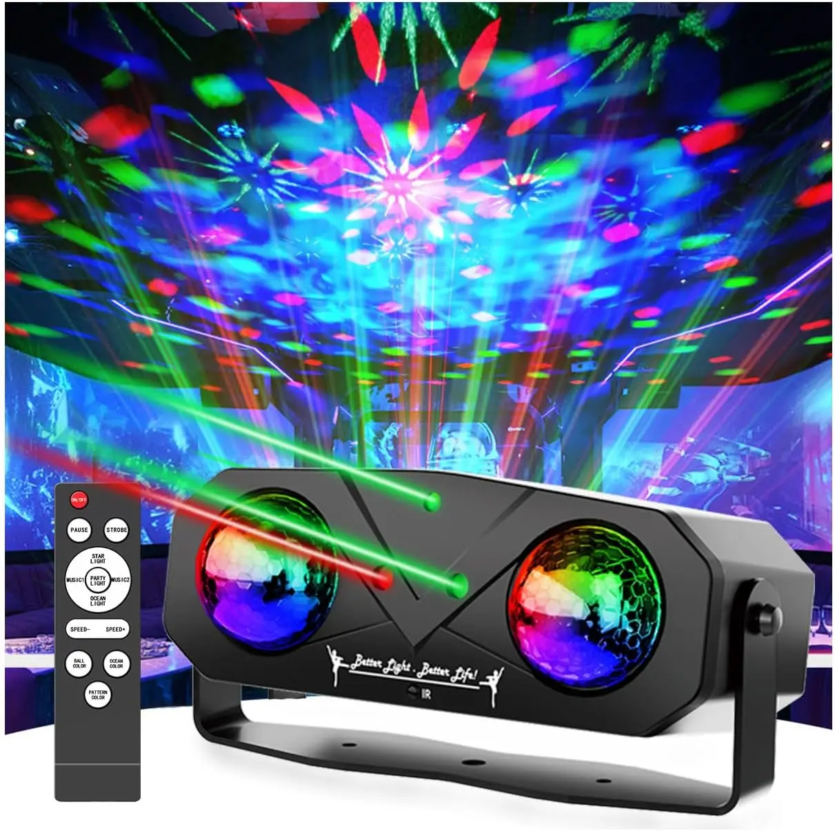 

Disco Ball Light,Party Disco Strobe Ocean Star Projector Dj Dance Light Sound Activated with Remote