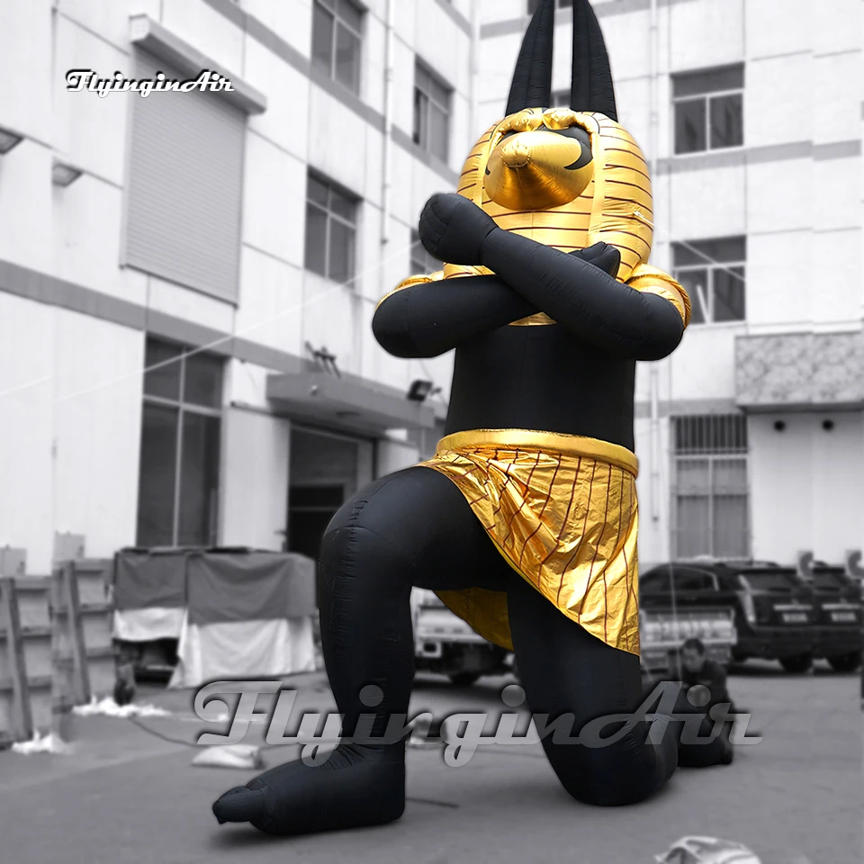 Customized Inflatable Anubis 5m Ancient Egypt Mythology Deity Model Death Air Blow Up Tomb Protector Balloon For Carnival Stage