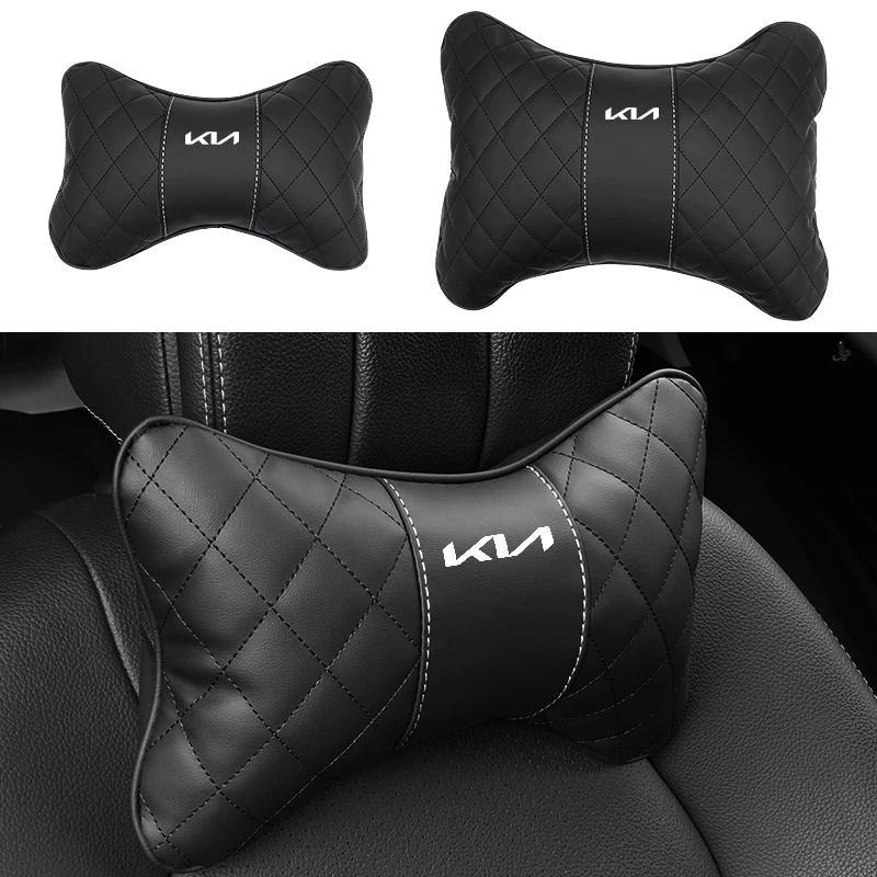 Car Styling Seat Neck Pillow Lumbar Support Leather Waist Cushion For KIA Ceed Sportage Rio K5 Optima Cerato Proceed Venga Sedon