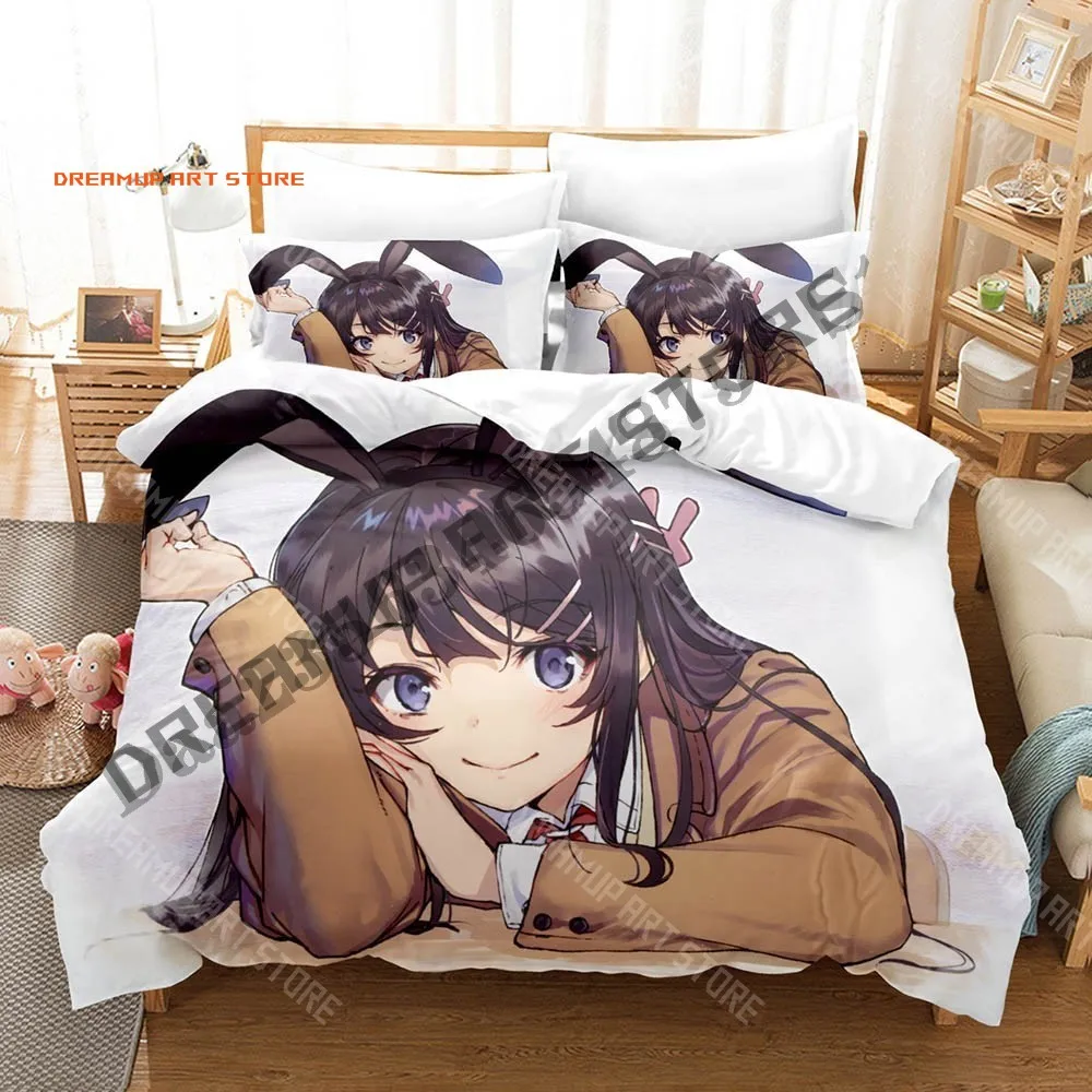 2026 3D Print Sakurajima Mai Rascal Does Not Dream Of Bunny Girl Senpai Bedding Set Single Twin Full Queen King Size Bed Set