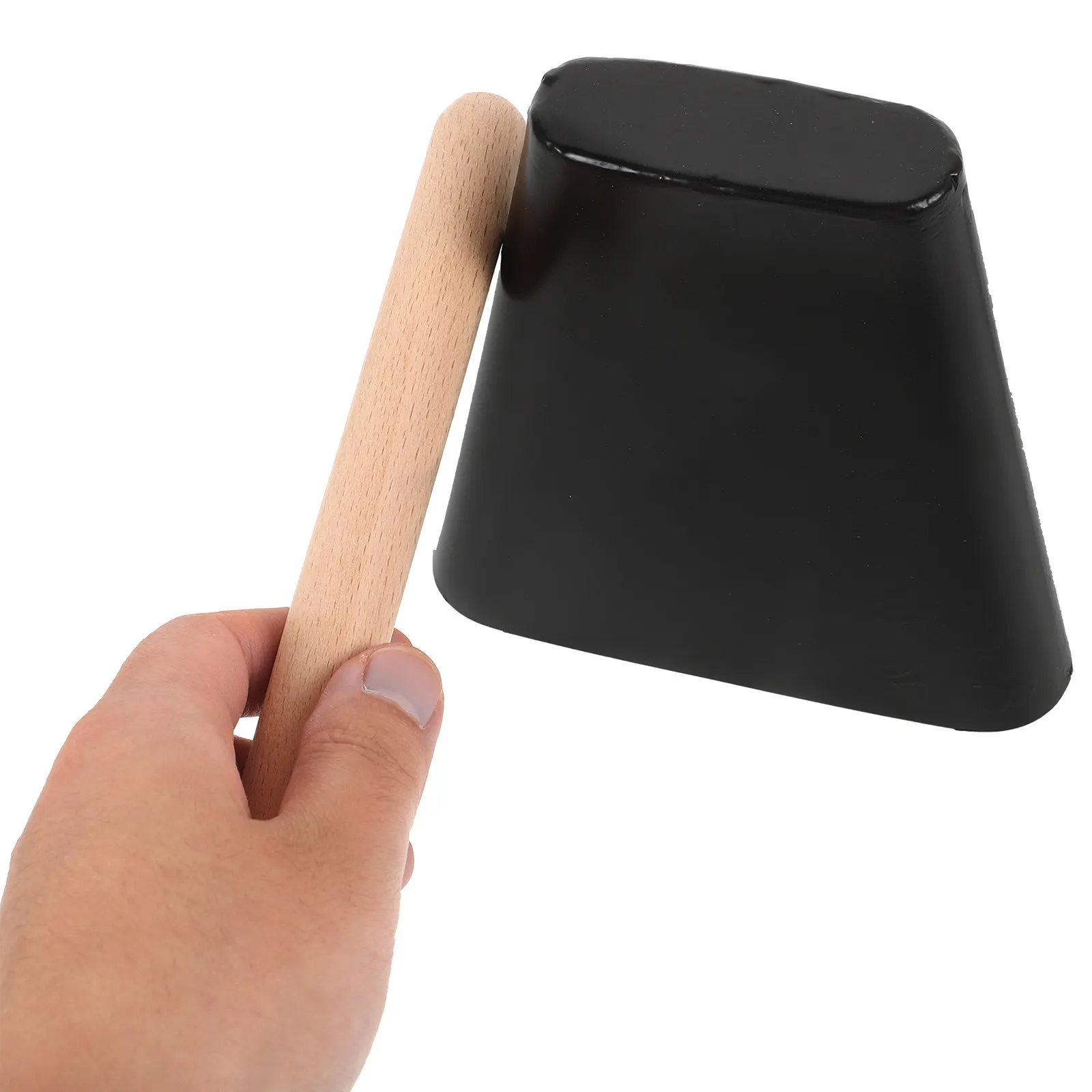 1Set Metal Cowbell Instrument Small Percussion Cowbell with Stick for Music Instrument Beginners Sports Cheering Noise