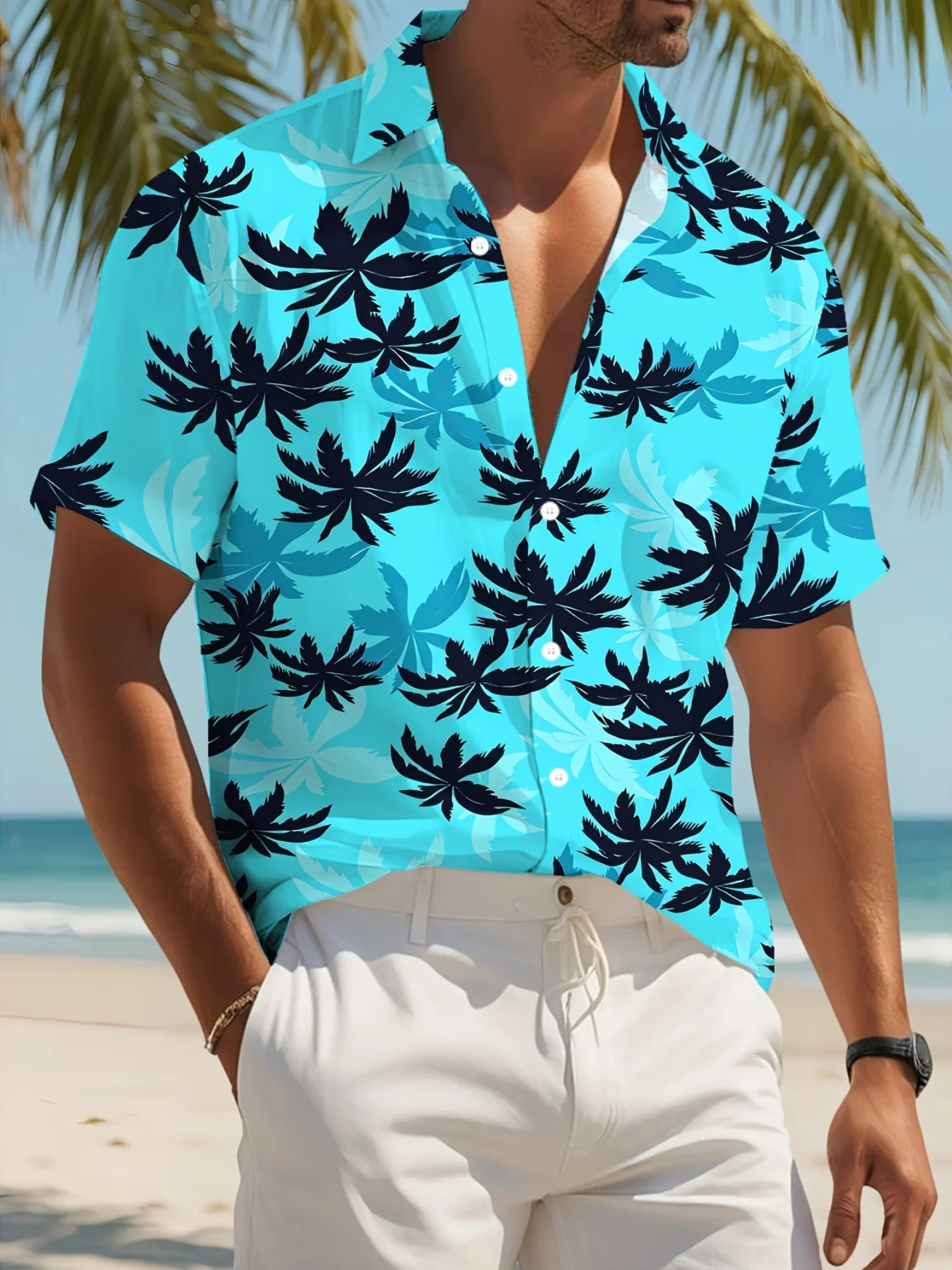 

Summer Men's 2026 Hawaiian Shirt Casual Man Women Short Sleeve Cool Beach Party Print Vacation Wear