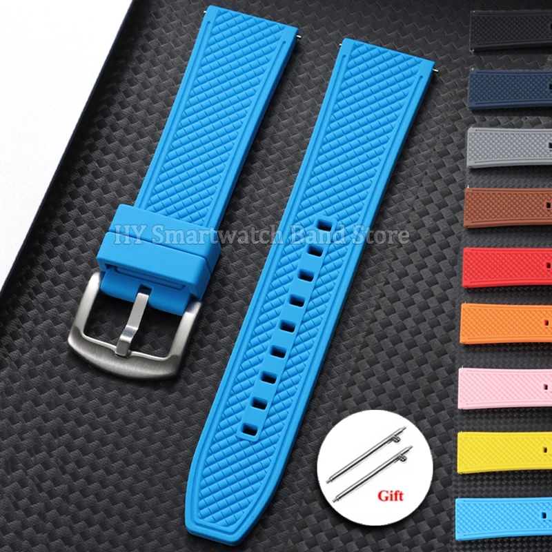 Bracelet de montre en silicone pour Seiko, Omega, IWC, bracelet universel à libération rapide, bracelet en caoutchouc étanche, 20 mm, 22 mm
