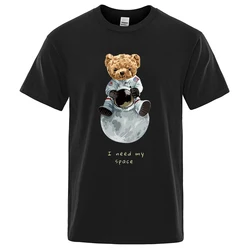 Ted Bear Imitates American Astronaut Men Women T-Shirts Loose T-Shirts Cotton Comfortable T-Shirt Oversized Tops Streetwear