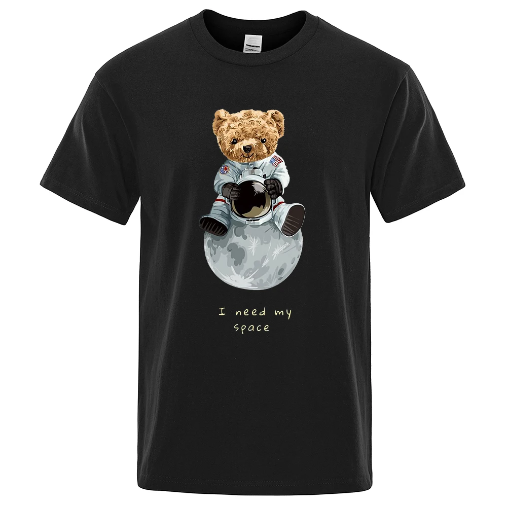 Ted Bear Imitates American Astronaut Men Women T-Shirts Loose T-Shirts Cotton Comfortable T-Shirt Oversized Tops Streetwear