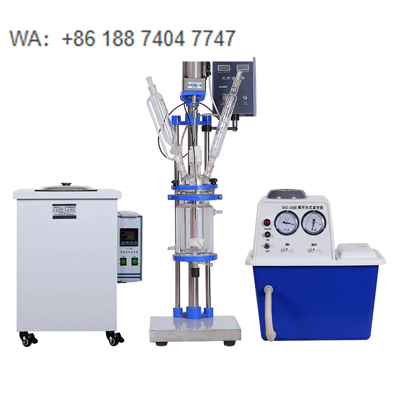 2l Chemical Mini Mixer Vacuum Distillation Jacketed Glass Reactor with Condenser