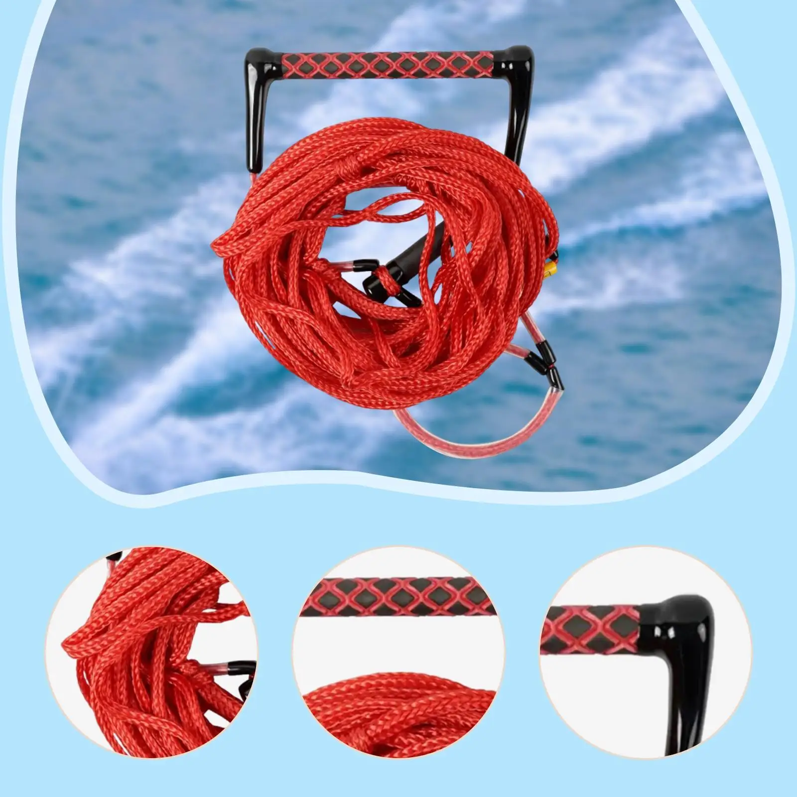 23M Wakeboard Tow Rope EVA Handle Versatile Professional Watersports Wakeboard Rope Portable for Boat Pulled Boards view 5