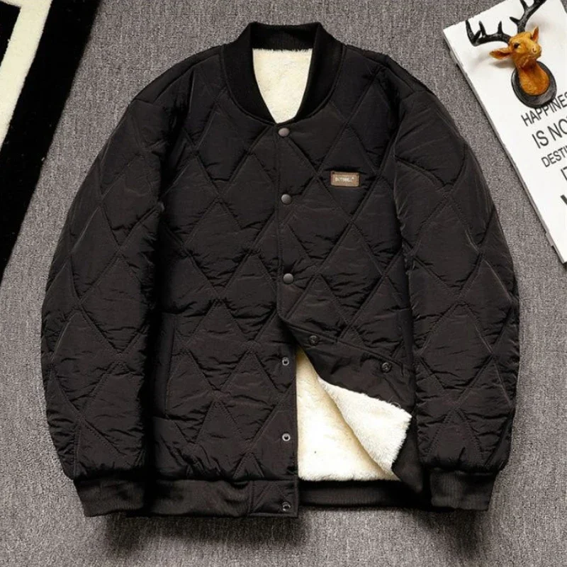 Fleeced Quilted Padded Jacket Man Loose Winter Coat for Men Thick Warm New In Harajuku Novelty Aesthetic Luxury Padding Designer