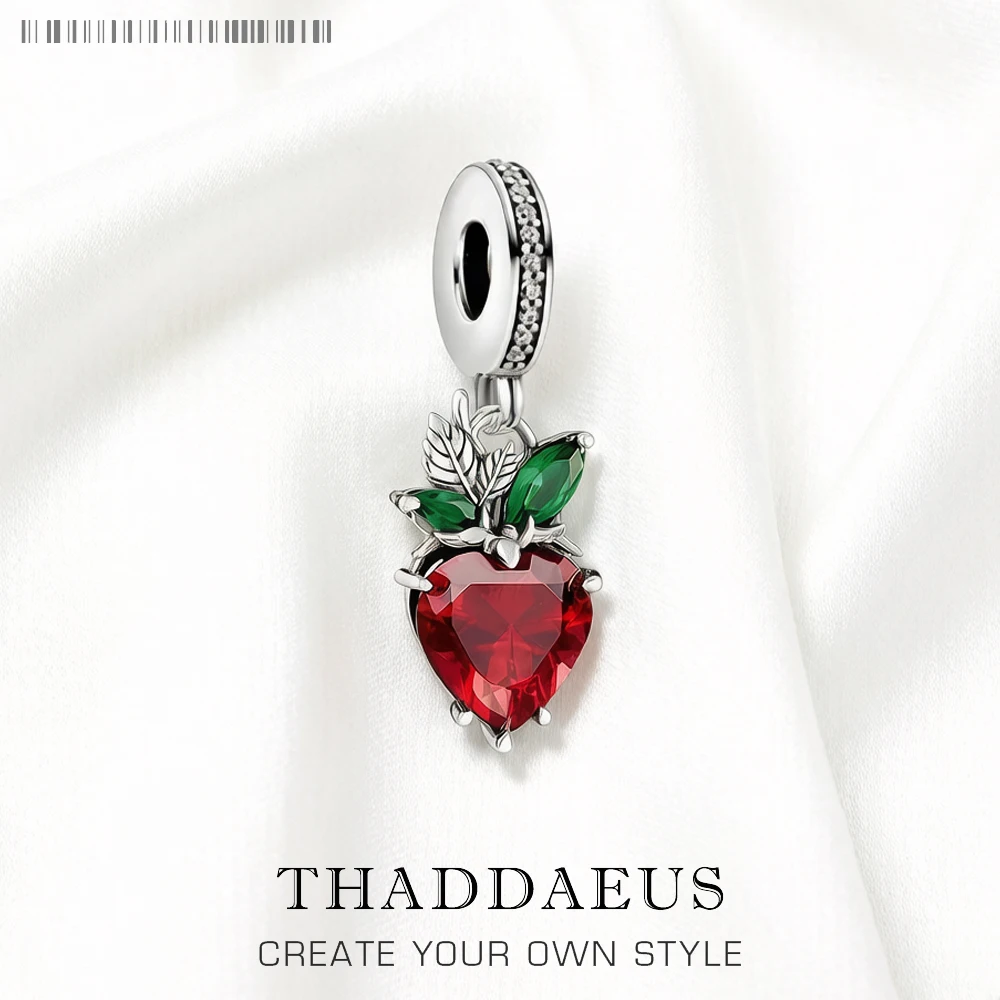 Charm Pendant Strawberry 925 Sterling Sliver Romantic Gift Jewelry Accessories For Women