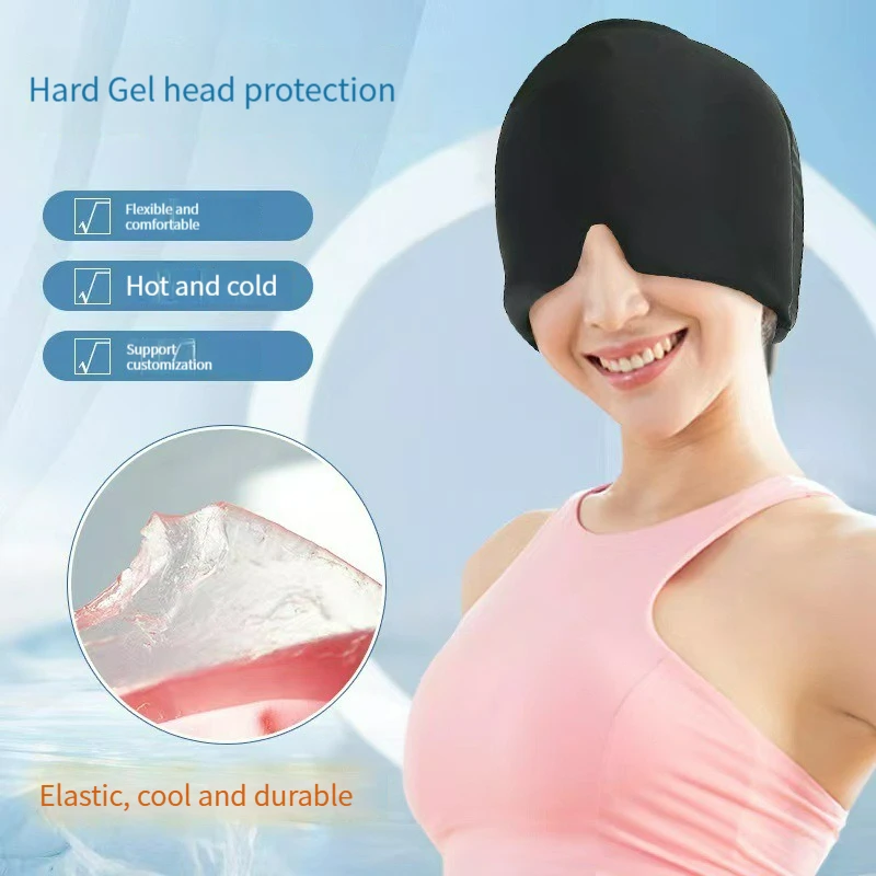 Gel Cold Ice Headache Migraine Relief Pressure Relaxation Hat Cold Compress Therapy Cap Head Wrap Pack Mask For Massage Sleep