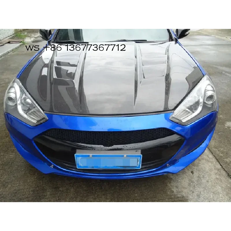 

Carbon Fiber Hood 2013 Genesis Coupe Bodykit Bonnet with Sports Design Custom Car Engine Cover