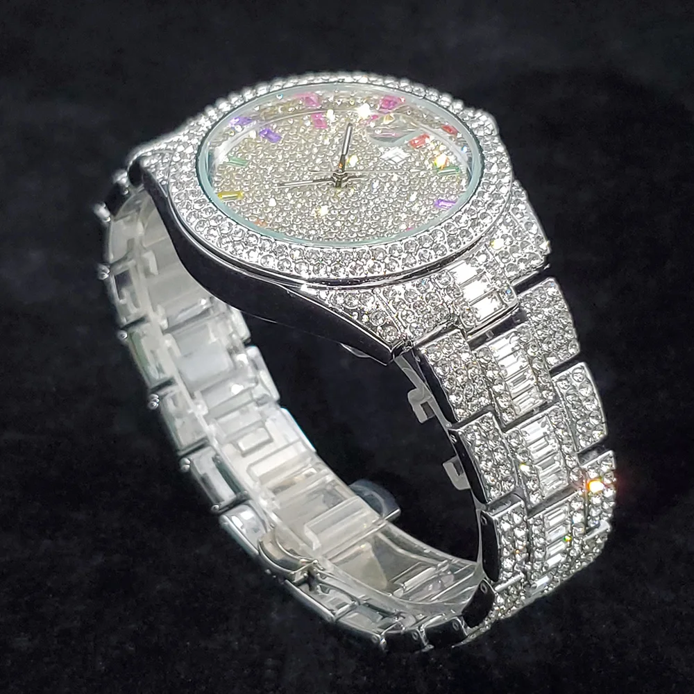 2026 Neue Luxus-Diamantuhr für Herren, Top-Verkauf, Modische Iced-Out Quarz-Armbanduhr, Hip-Hop-Street-Style, Exquisite Weihnachtsgeschenke – Detail 15