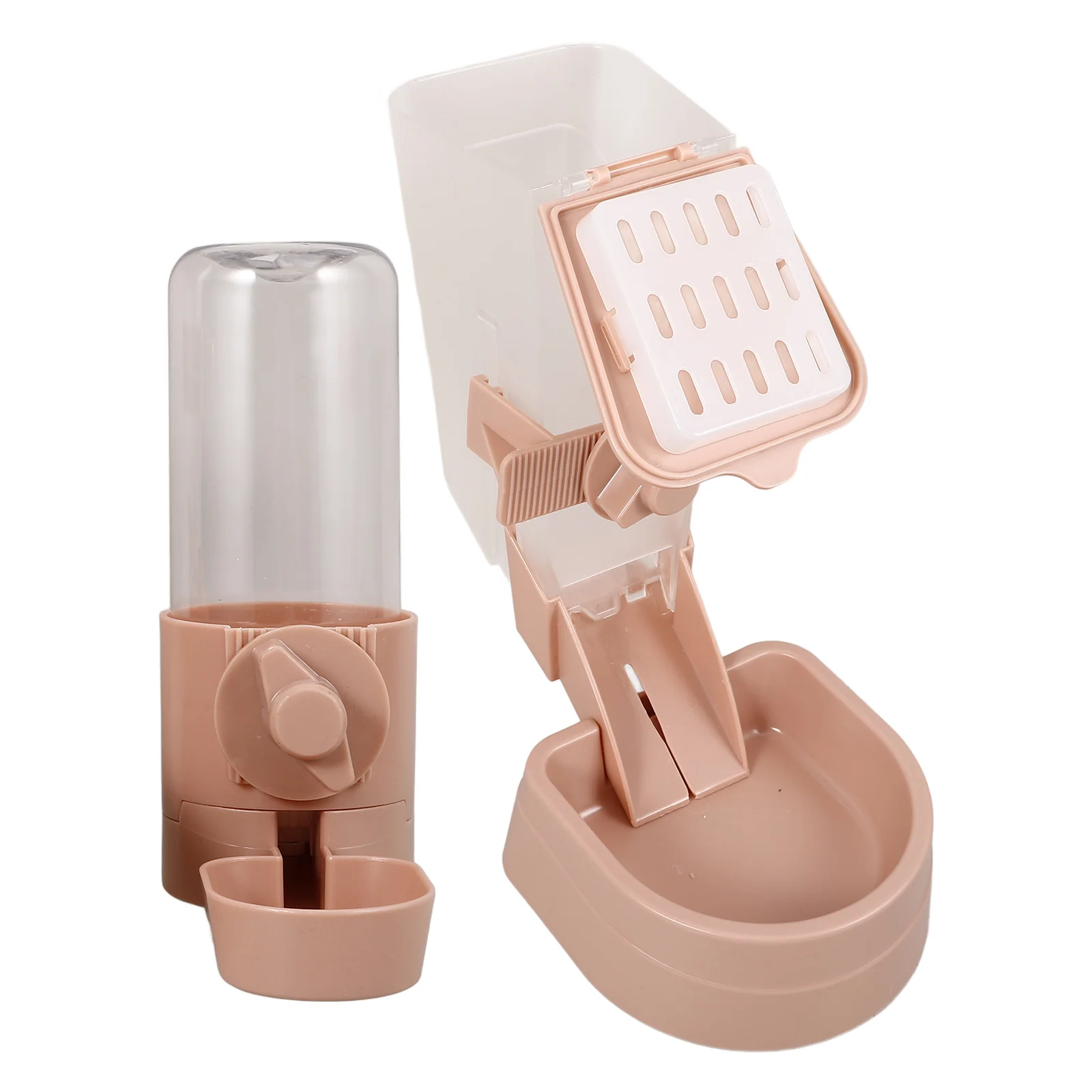 

1Set Pet Feeder and Water Dispenser Automatic Cage Wire Hanging for Small Dogs Cats Easy Install Safe Material Compact Size