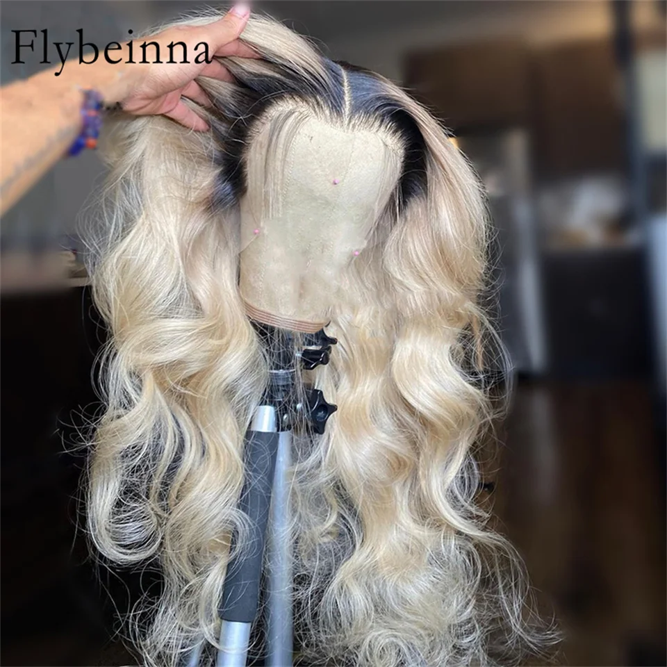 

1B 613 Human Hair Lace Wigs Blonde Ombre Lace Front Human Hair Wigs Honey Blonde 13x6 Hd Frontal Wig Dark Roots Body Wave Wig